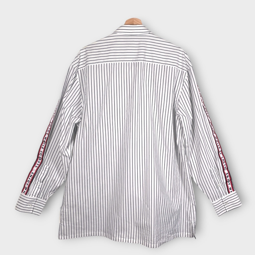 Zara Relaxed Fit Shirt Mens LARGE Slogan "Enjoy While It Lasts" Casual City EUC - Picture 7 of 8